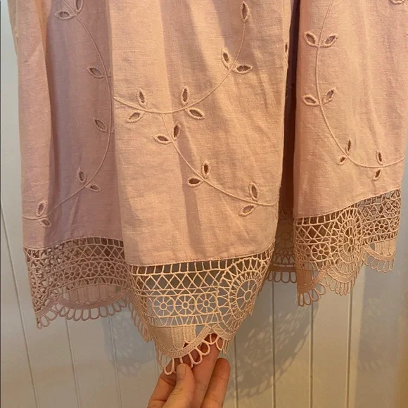 GAP linen blend broderie anglaise high neck sundress XL TALL - Picture 5 of 10